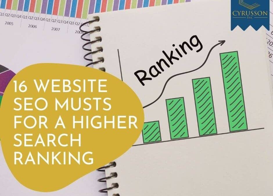 16 Website SEO Musts for a Higher Search Ranking