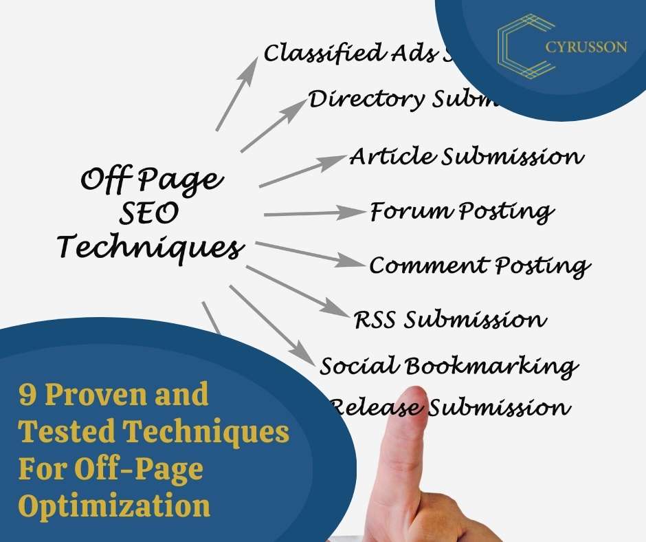 9 Proven and Tested Techniques For Off-Page Optimization | Off-Page SEO | Cyrusson Inc