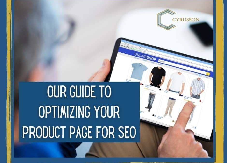 Our Guide to Optimizing Your Product Page for SEO