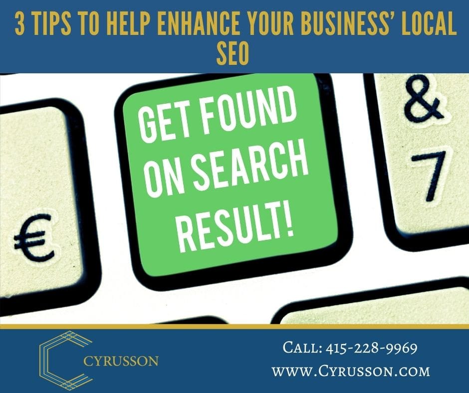 3 tips to help you enhance your business’ local SEO | Cyrusson