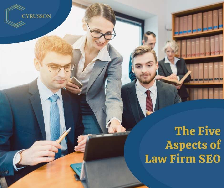 aspects of law firm seo, lawyer seo, attorney seo, cyrusson